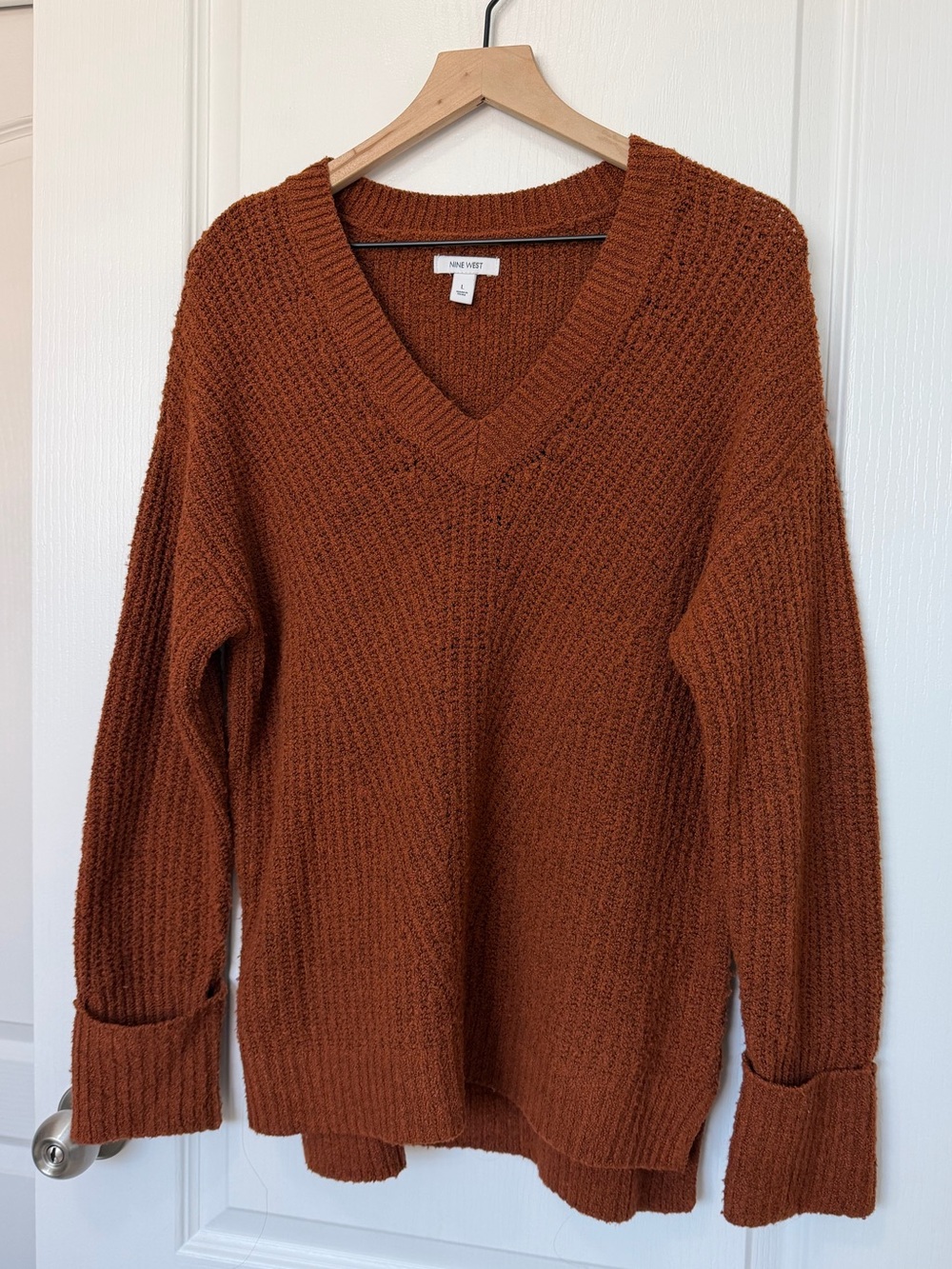 Nine West Women’s Long Sleeve V-Neck Sweater